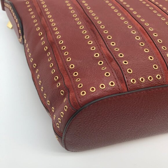 Michael Kors Brick Leather Brooklyn Grommet Feed Crossbody Bag - Picture 9 of 11